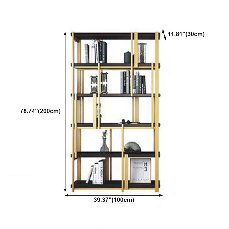 Contemporary Style Bookshelf Metal Open Back Bookcase for Home Office