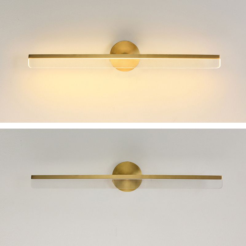 Modern Brass Wall Mounted Mirror Front Lamp LED Rectangle Vanity Lighting for Dressing Table