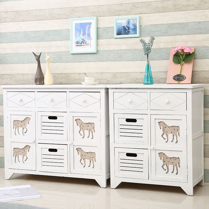 Nautical Bedroom Storage Chest Solid Wood Chest with Drawers