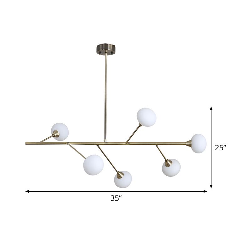 Lampada a ciondolo di ramo Simple Iron Iron 6-Bulb Soggiorni il lampadario appeso in ottone