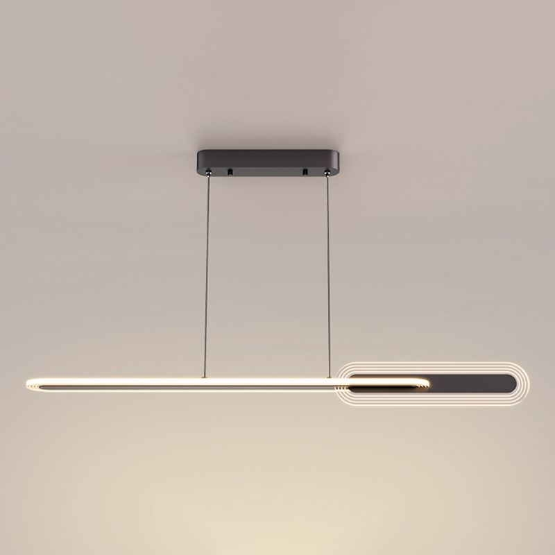 Linear LED Island Light Modern Style Metal Hanging Light for Dining Room