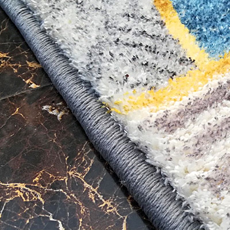 Lichtblauw modern tapijten polyester grafisch tapijt niet-slip achterste tapijt voor woonkamer