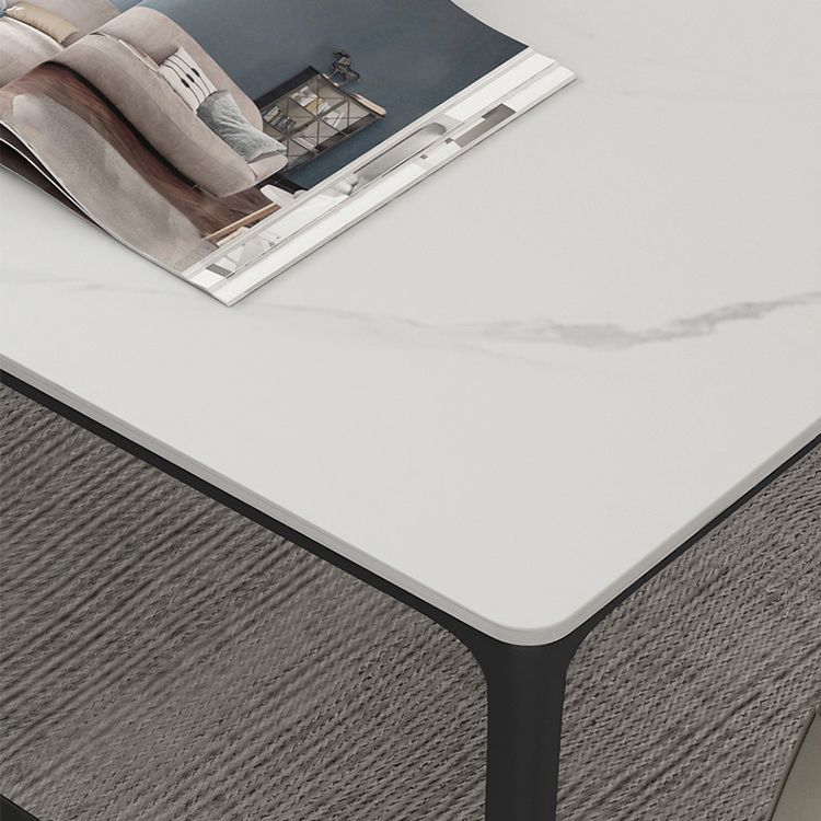 Casual Rectangle Shape Standard Dining Table Sintered Stone Dining Table for Kitchen