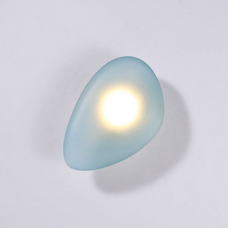 Nordic Style Iron Wall Light Cobblestone Shape Wall Lamp with Glass Shade for Bedroom