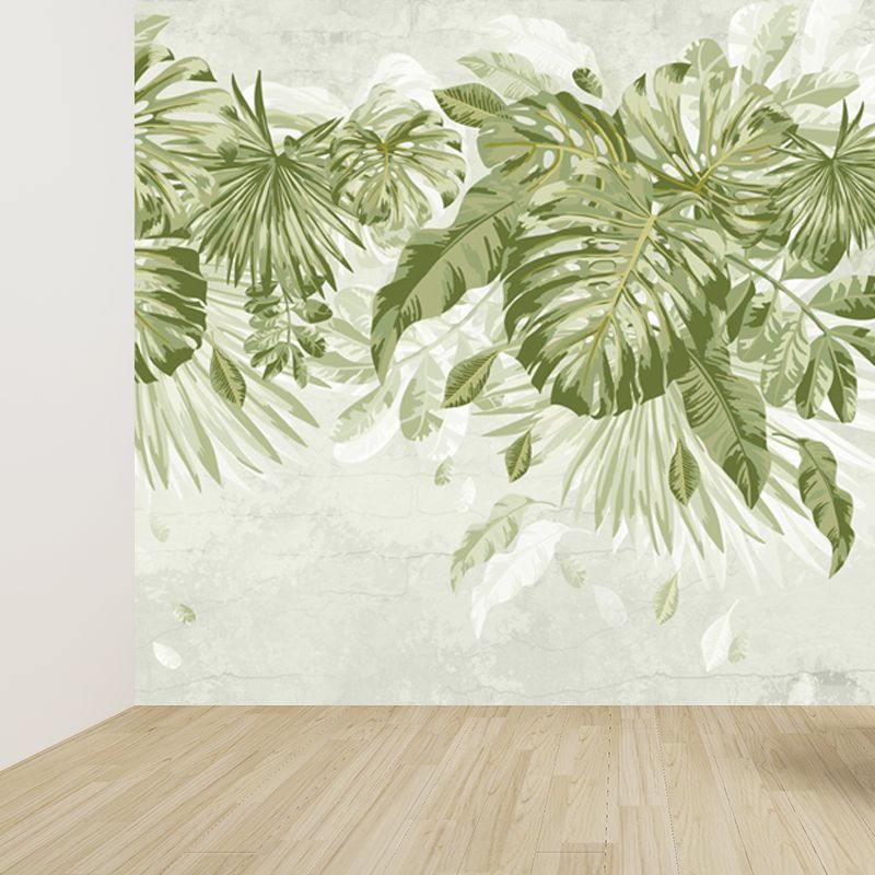 Verdant Botanical Leaves Mural Wallpaper for Living Room Plants Wall Art, Custom