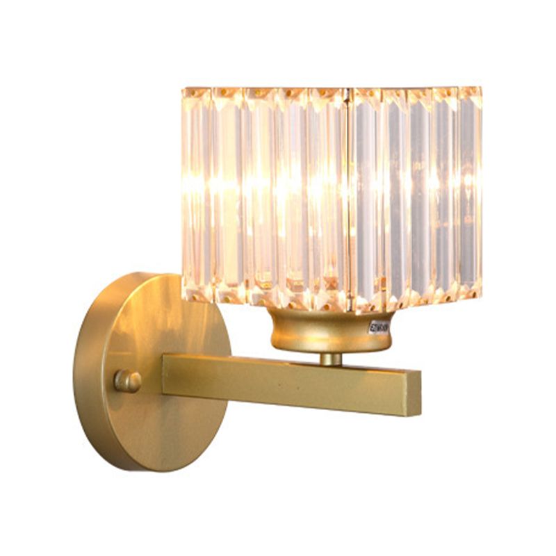 1 Light Geometric Wall Mounted Lamp Simplicity Crystal in Black/Gold