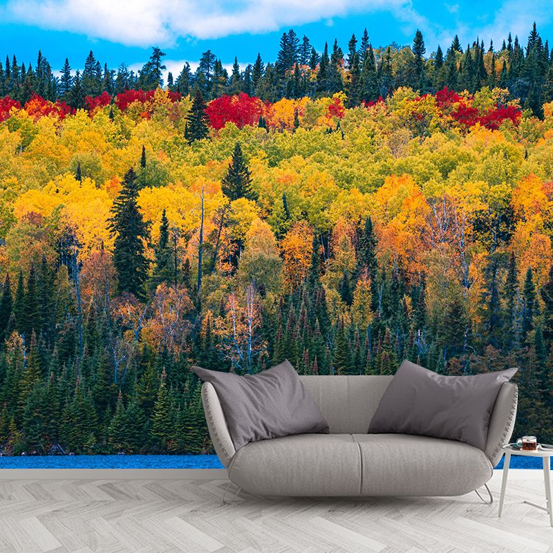 Contemporary Forest Landscape Home Mural Mildew Resistant Wall Decor for Bedroom