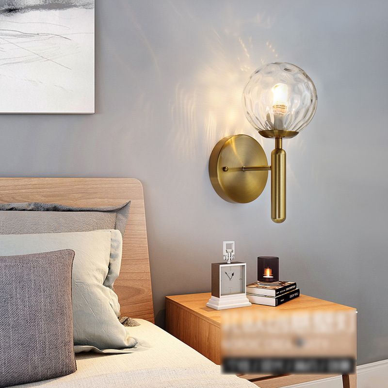 Modern Creative Globe Wall Lamp Wrought Iron Indoor Wall Sconce with Glass Shade