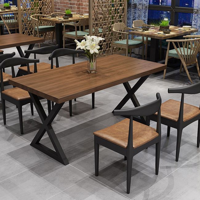Mesa de cocina de la sala de la cena de madera maciza industrial para el comedor