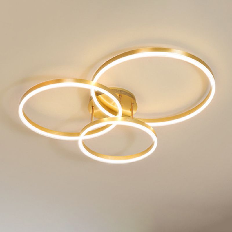 Metal Circle Ceiling Flush Mount Light Modern Style LED Gold Ceiling Light Fixture