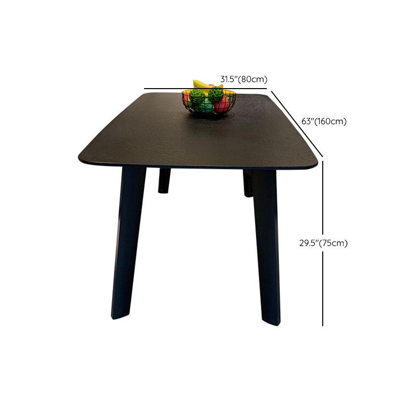 Modern Dining Table for Kitchen Black Dinette Table with Wooden Legs