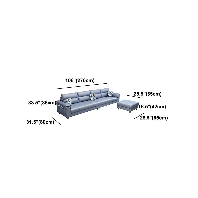Fabric Cushion Back Sectional Sofa 33.46"High Cushion Back Sofa with Storage