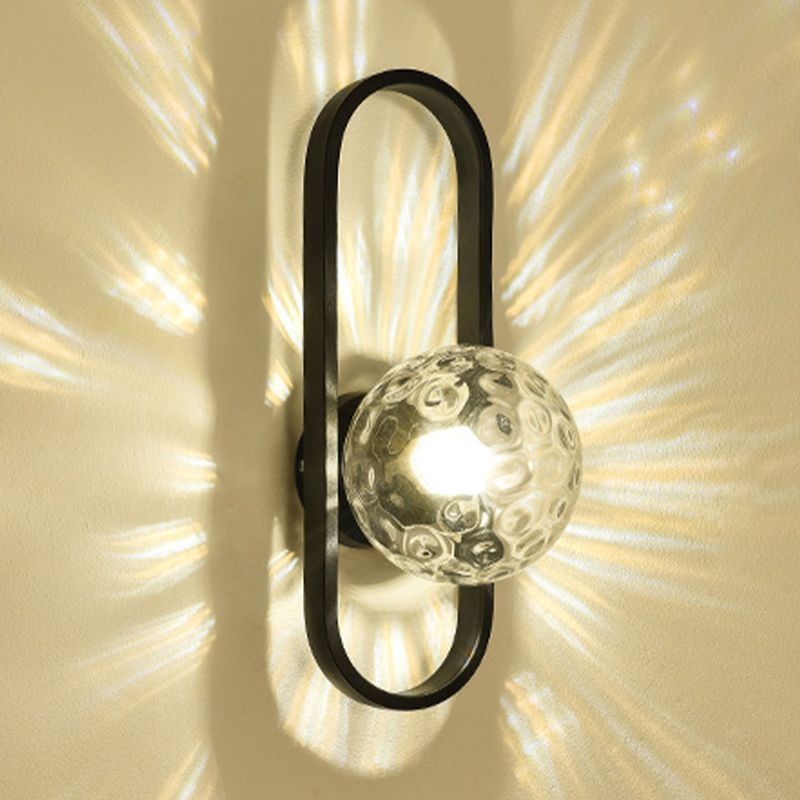 Contemporary Wall Lamp Globe Glass Sconce Lighting for Bedroom