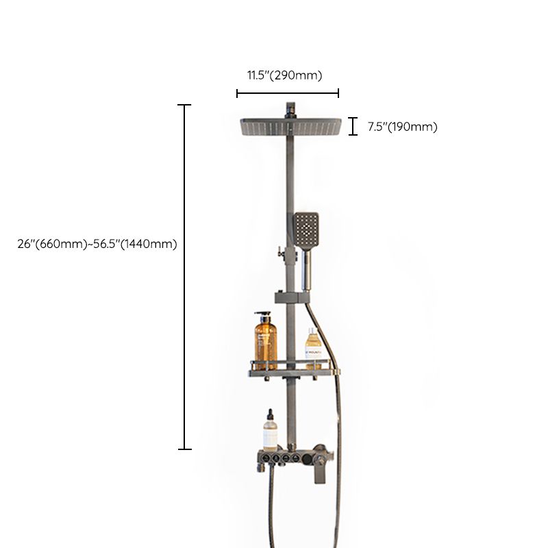 Modern Gray Shower Set 2 Shower Heads Shower System for Bathroom