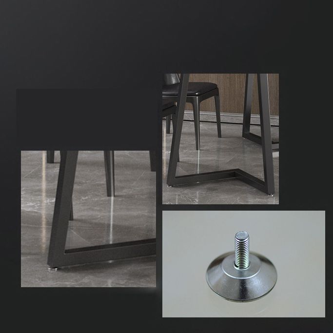 Polished Finish Dinette Set with Black Chairs 1/4/5/7 Pieces Glam Dining Table Set