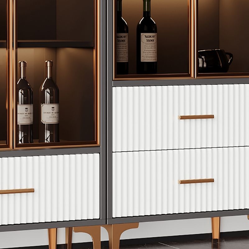 Contemporary Display Stand Faux Wood Storage Cabinet for Dining Room