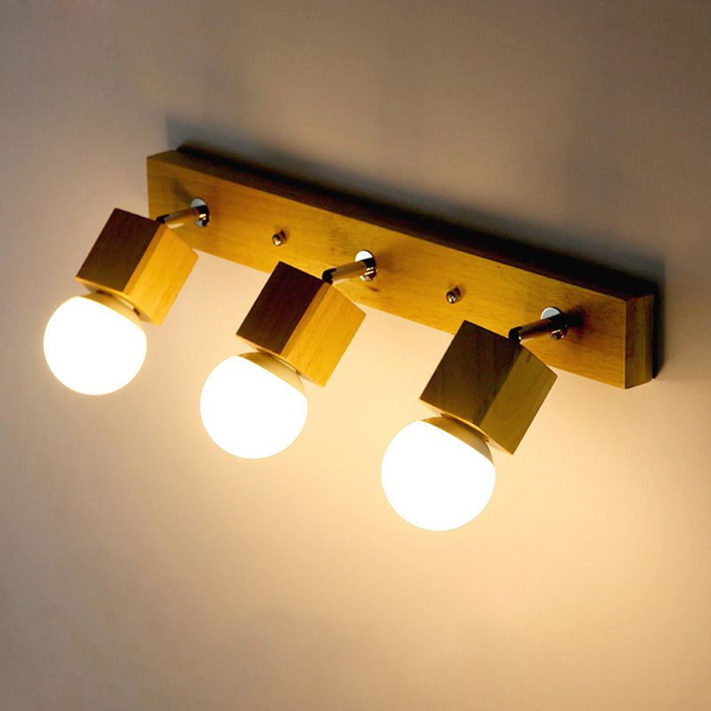 Bar Vanity Lighting Fixtures Modern Minimalist Style Wood Vanity Sconces