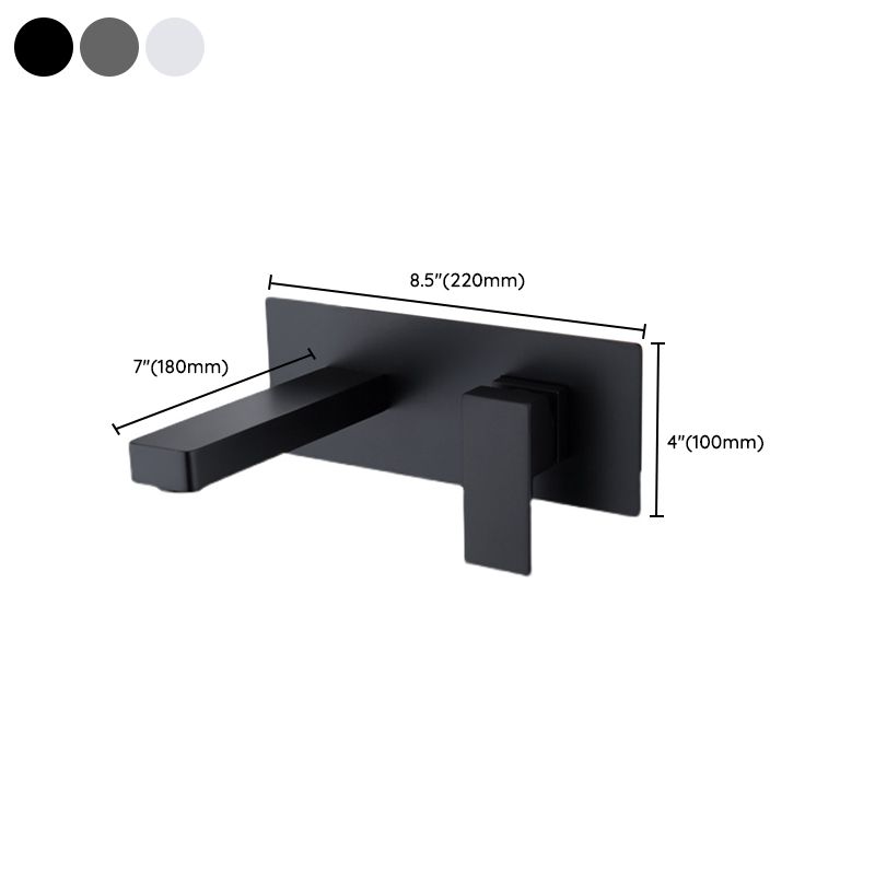 Wall Mounted Sink Faucet Single Lever Handle 2 Holes Bathroom Sink Faucet