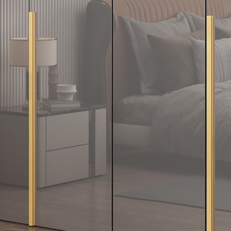 Bedroom Modern Storage Armoire Wooden Wardrobe Cabinet with Garment Rod