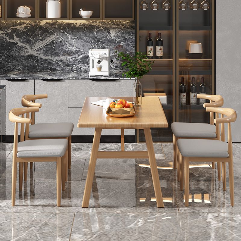 Trestle Base Dining Table Rectangle Table for Kitchen Dining Room