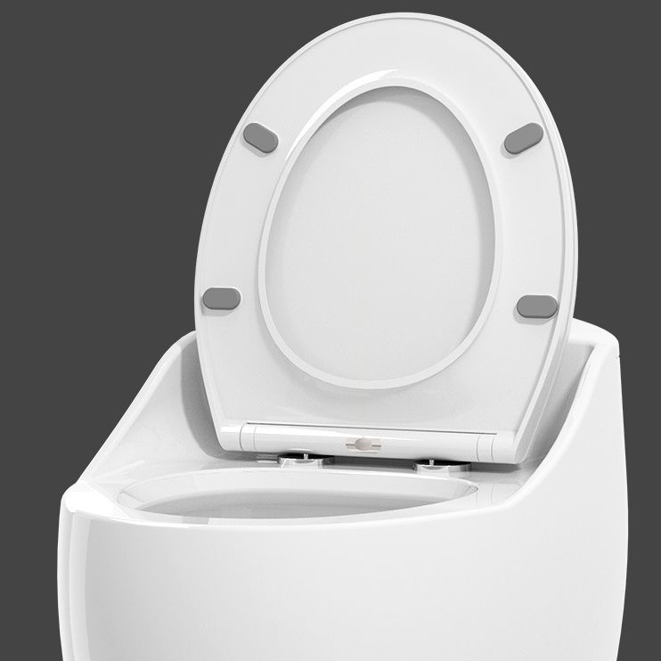 Round-Front Flush Toilet Ceramic Modern One-Piece Toilet with Slow Close Seat