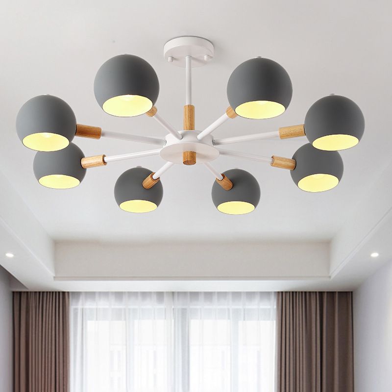 Living Room Chandelier Modern Multi Head Macron Hanging Fixture for Bedroom