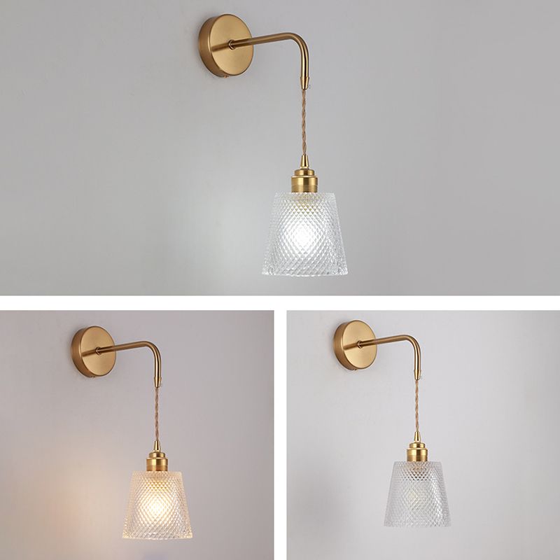 Cylindrical Sconce Light Fixture Nordic Light Extravagant Style Glass 1 Light Sconces