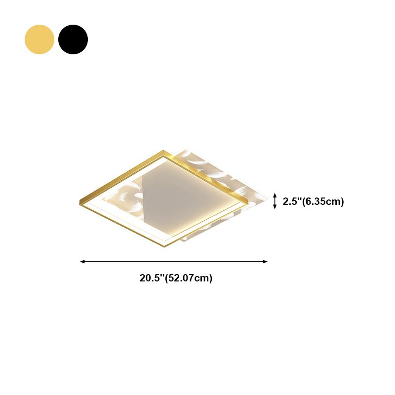 Lámpara empotrada cuadrada contemporánea, lámpara de techo empotrada de metal con 2 luces
