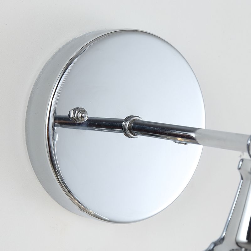 1 Bulb Globe Wall Lamp Contemporary Clear Glass Wall Sconce with Inner Crystal Strand in Chrome Finish