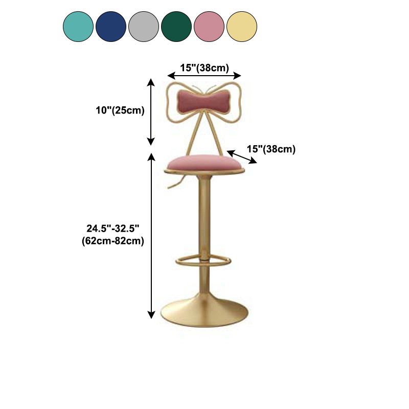 Glam Upholstered Home Stool Matte Finish Footrest Low Back Barstool