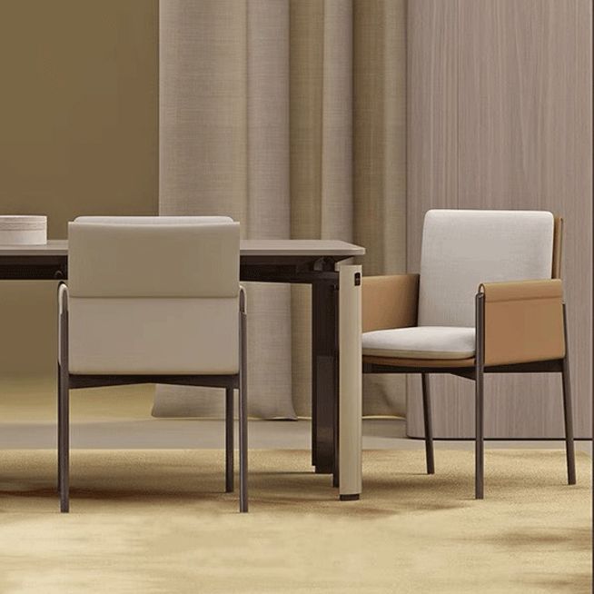 Contemporary Fabric Dining Room Chair Upholstered Arm Single Chair