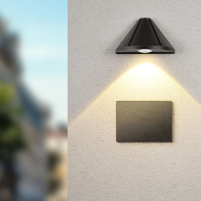 Modern Style Triangle Wall Sconce Metal 1 Light Sconces for Outdoor