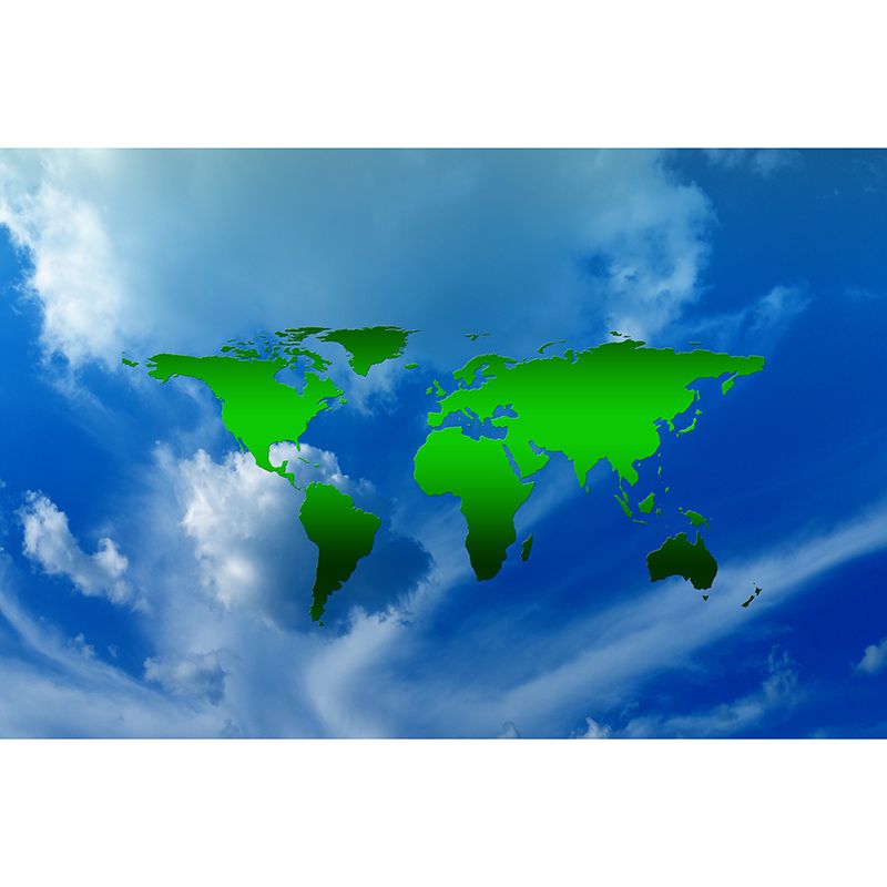 Washable Stain Resistant Wall Mural Wallpaper World Map Sitting Room Wall Mural