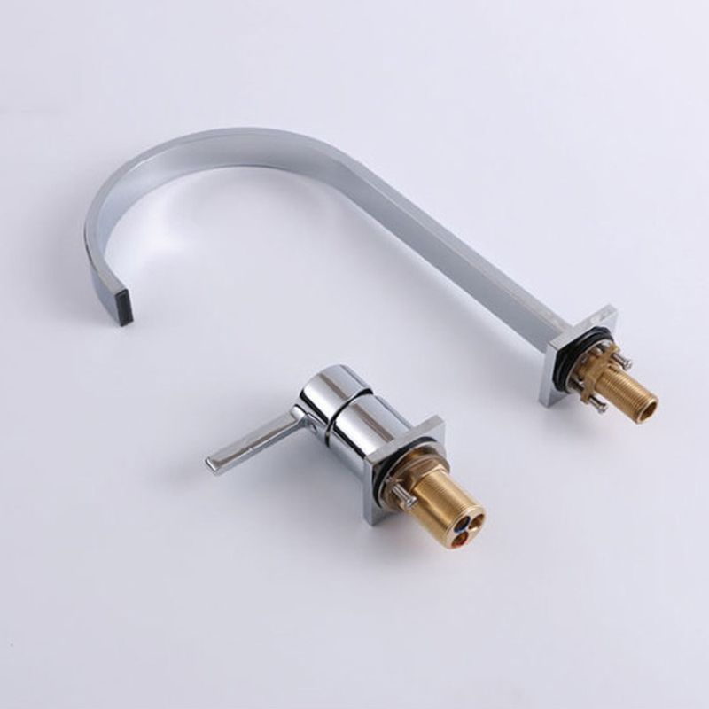 1-Handle Bathroom Faucet with Swivel 2 Hole Widespread Bathroom Sink Faucet