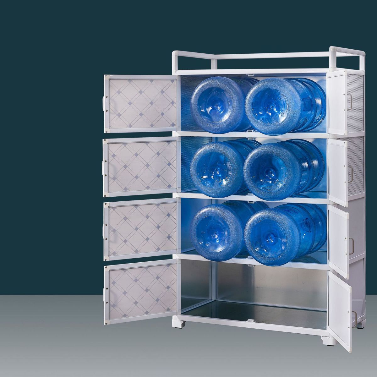 White Metal Contemporary Sideboard Cabinet Dining Room Sideboard