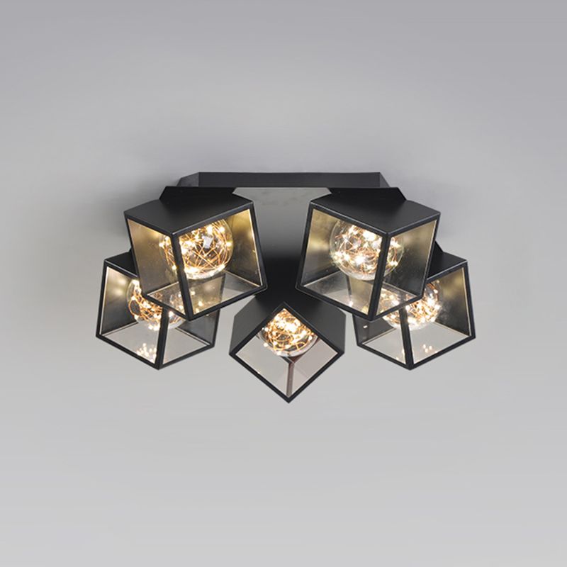 Metall + Acryl Quadrat Schatten Sternenhimmel Design Decke Licht Moderne Einfachheit Flush Montage Beleuchtung Halterung für Wohnzimmer