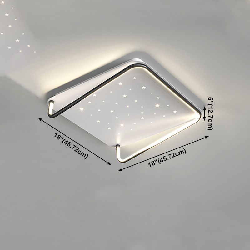 Geometry Shape LED Ceiling Lamp Modern Aluminum 2 Lights Flush Mount for Living Room