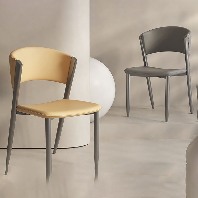 Faux Leather Dining Chairs Designer style Open Back Armless Chair