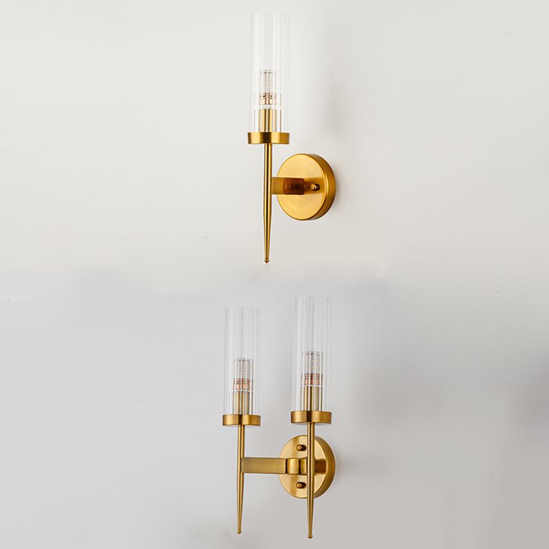 Pure Glass Wall Sconce in Modern Creative Style Wrought Iron Wall Lamp for Living Room