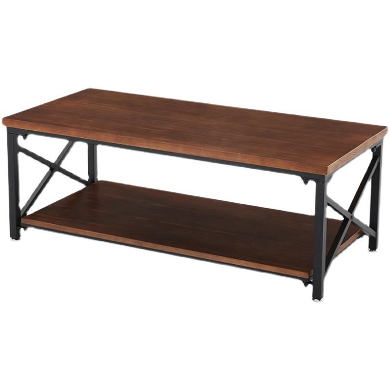 Rectangular Frame Cocktail Table Contemporary Coffee Table with Storage
