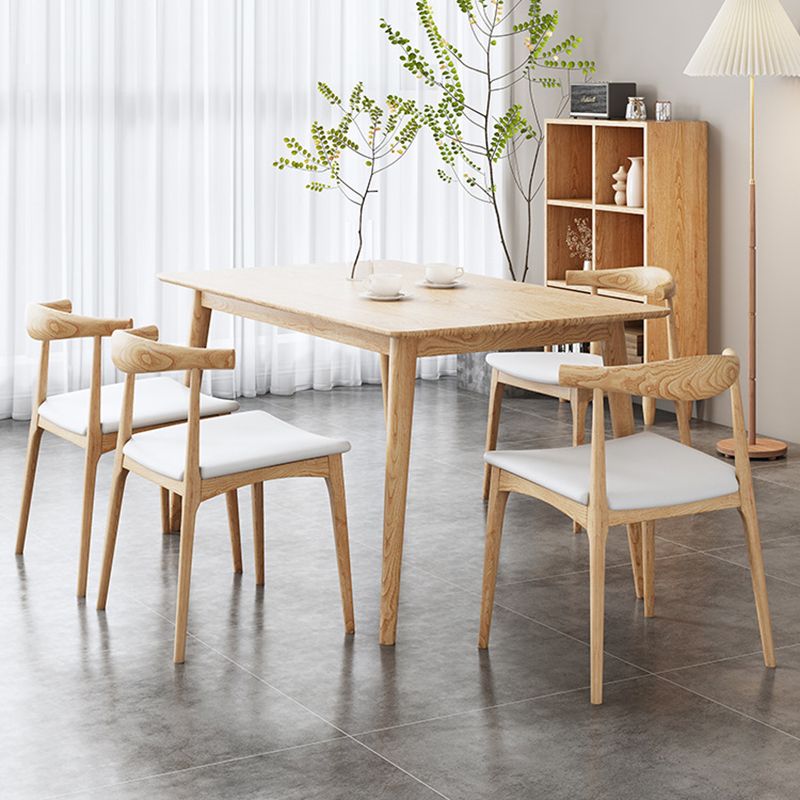 Glam Style Table Wooden Rectangle Table with 4 Legs for Home Use