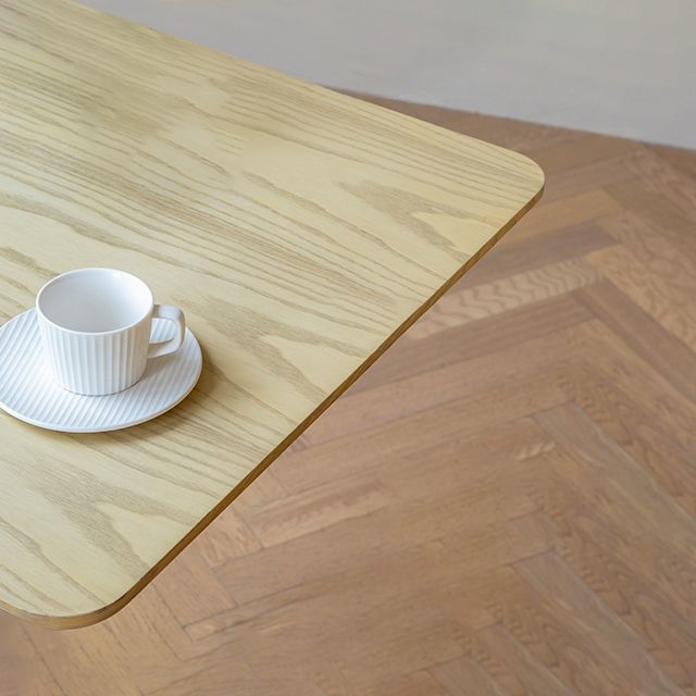 Industrial Style Solid Wood Dining Table Square Table with Metal Base for Dinning Room