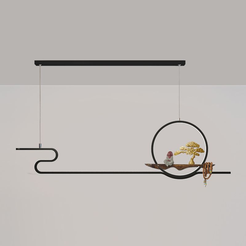 Ideas de iluminación de isla lineal Iluminación colgante de 2 luces de metal contemporáneo