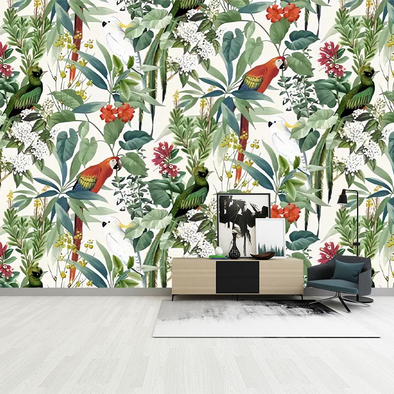Photo Style Parrot Mural Wallpaper Extra Large Wall Art for Dress Shop, Made to Measure