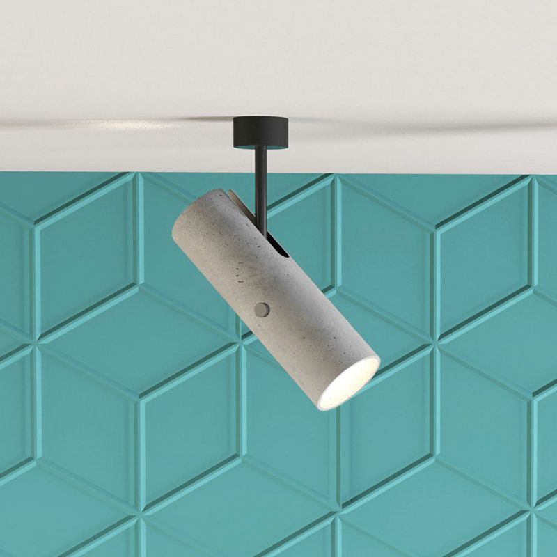 Abbigliamento del tubo Storello muro Spotlight Cement Luce murale a LED minimalista in grigio con giuntura girevole