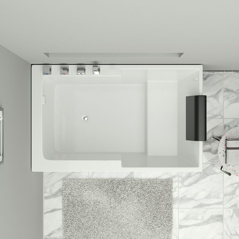 Modern Acrylic Rectangular Tub Soaking 24.8-inch Tall Bath Tub in White