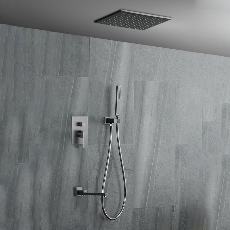 Modern Style Shower System Copper Rectangle Ceiling Mounted Shower System
