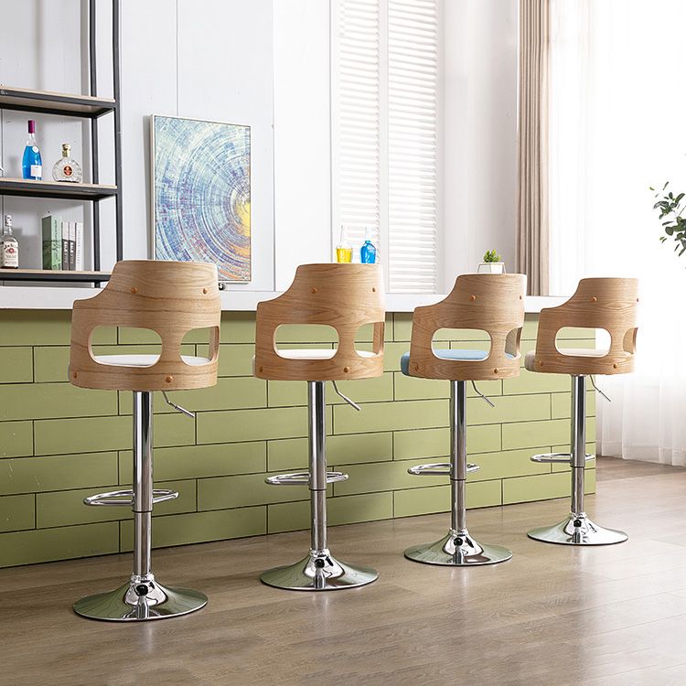 Modern Adjustable Swivel Barstool Matte Finish Footrest Stool