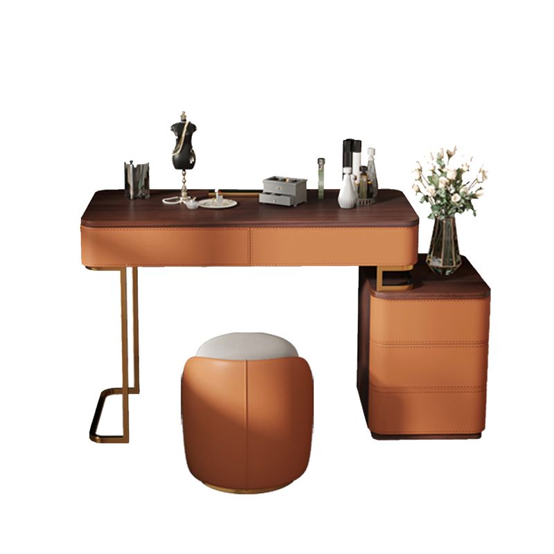 Glam 17.72" Wide Wooden Makeup Vanity with 5 Drawers for Bedroom