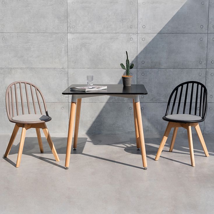 Chaise de salle à manger scandinave, chaise d'appoint à dossier Windsor avec pieds en bois pour usage domestique